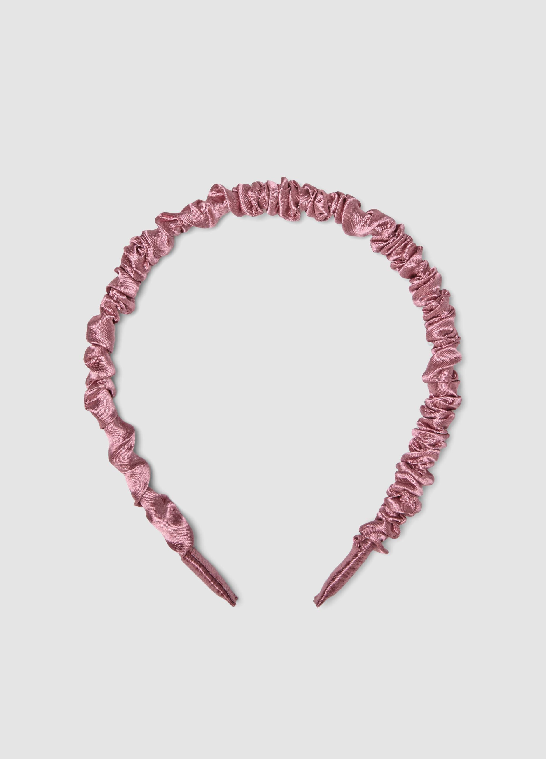 Cerchietto rigido rosa arricciato per capelli