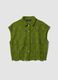 Green crochet polo shirt with classic collar, regular fit_4
