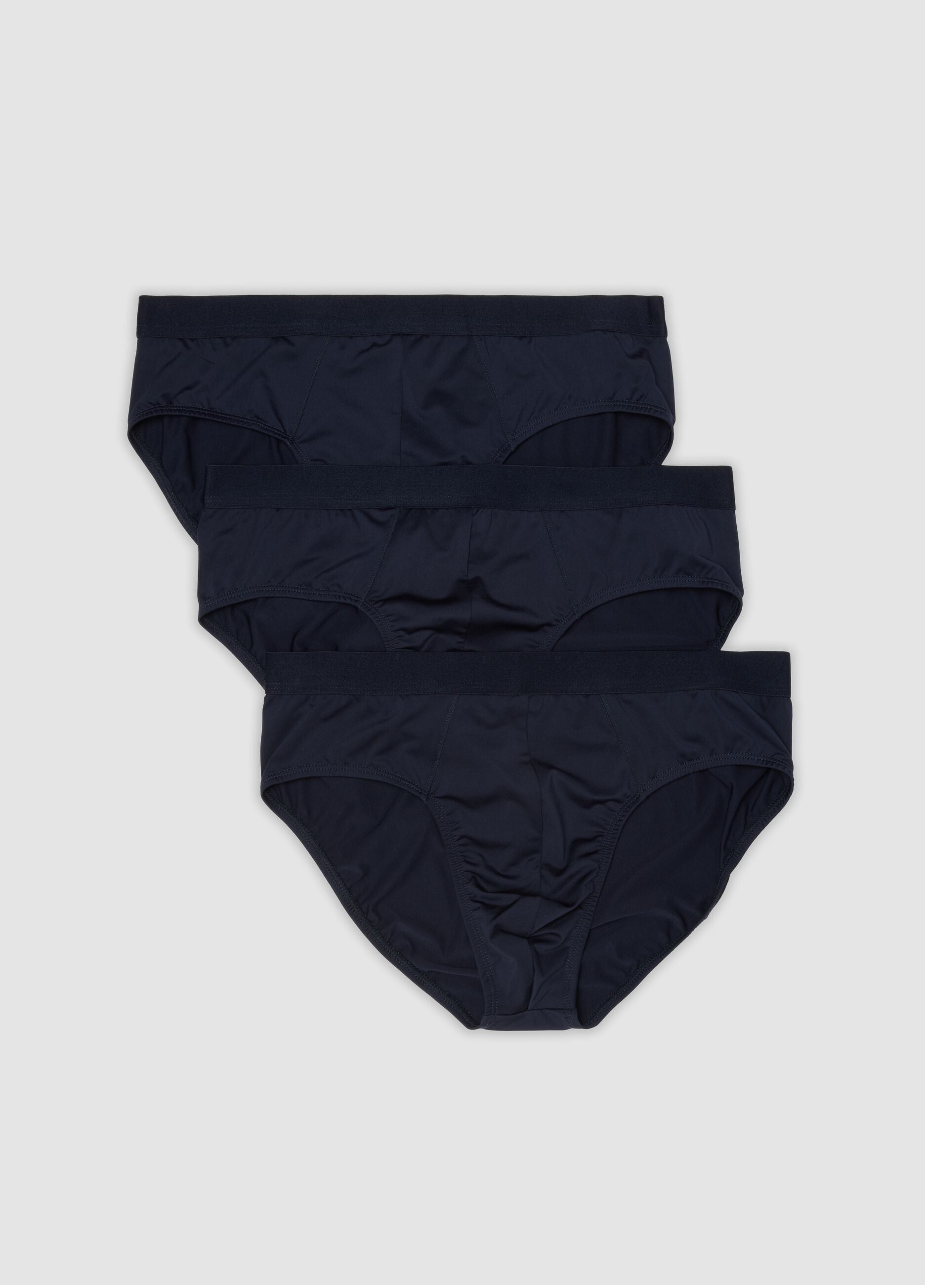 3er-Pack blaue Slips aus elastischer Mikrofaser