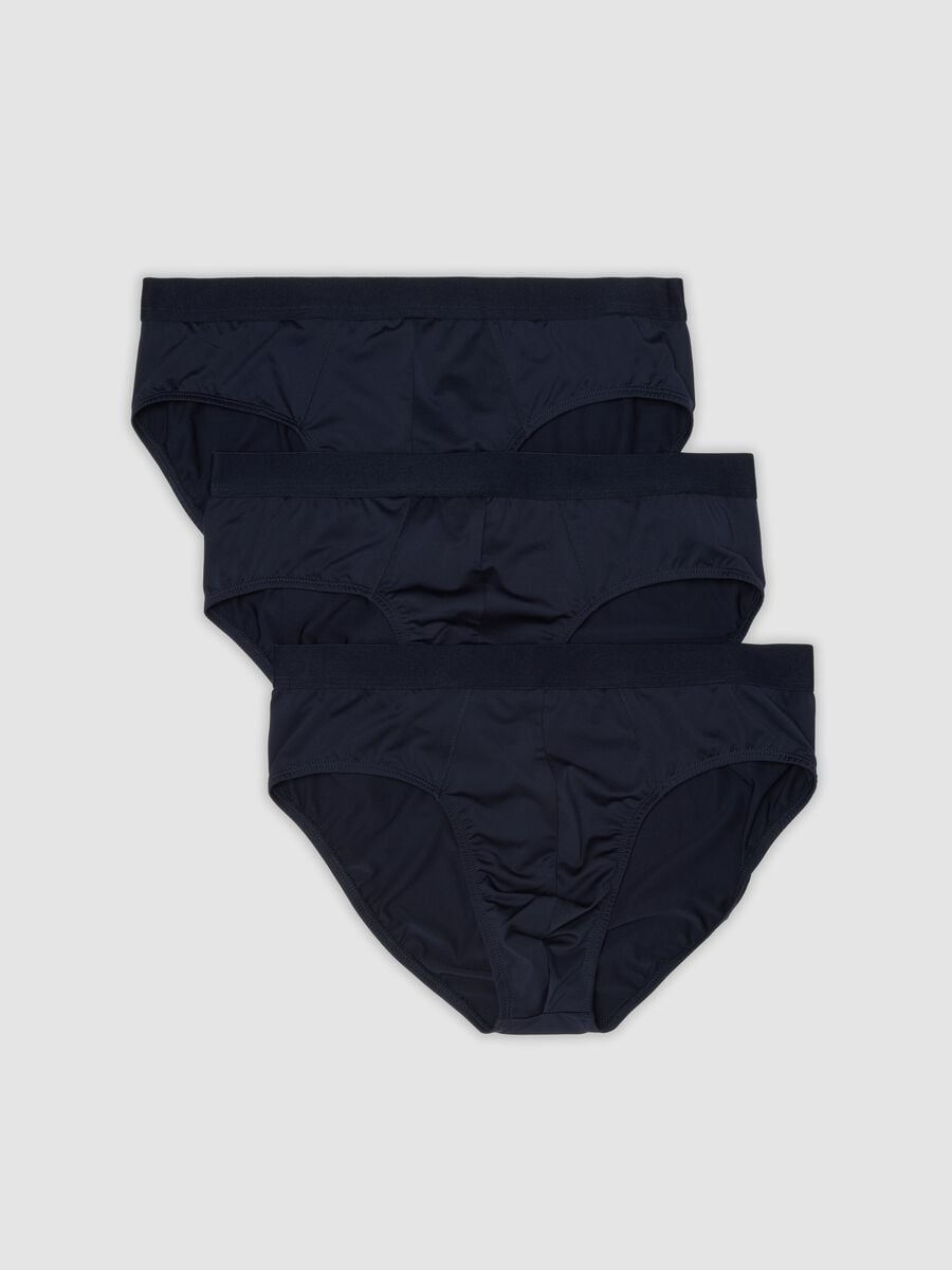 3er-Pack blaue Slips aus elastischer Mikrofaser_0