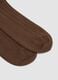 Brown stretchy cotton blend tennis socks with stripes_2