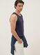 Blue pure cotton vest_0