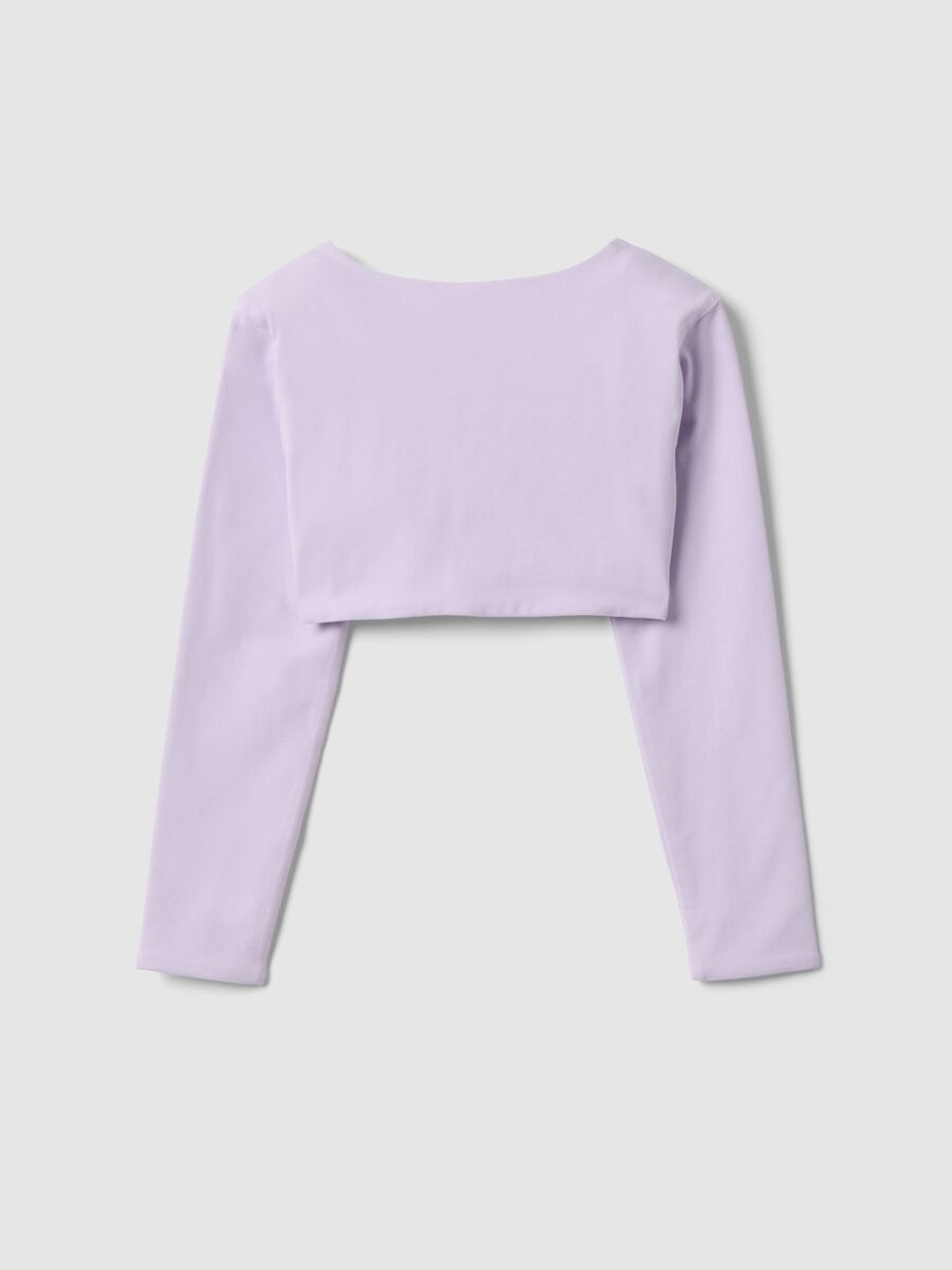 Girls' purple slim fit stretch cotton t-shirt_1