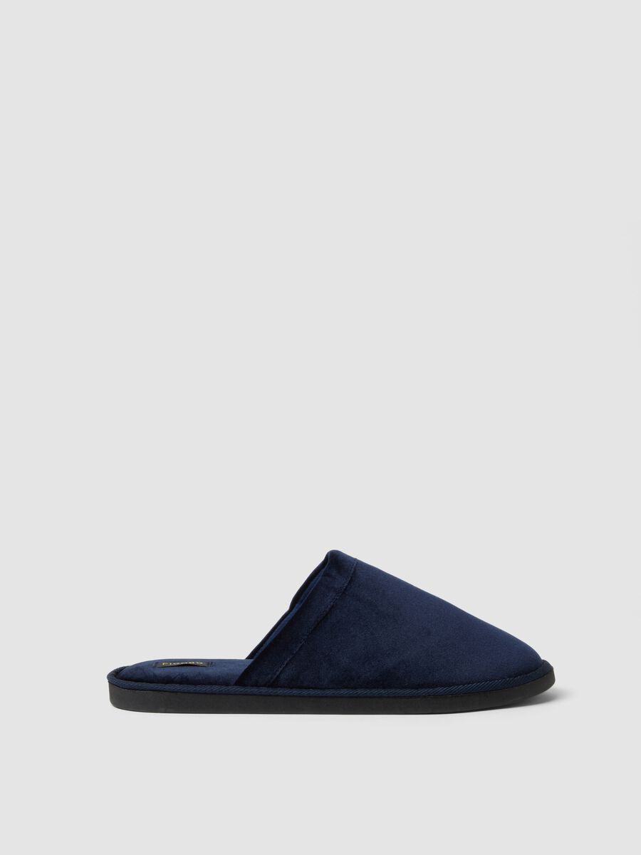 Padded blue slippers for home_0