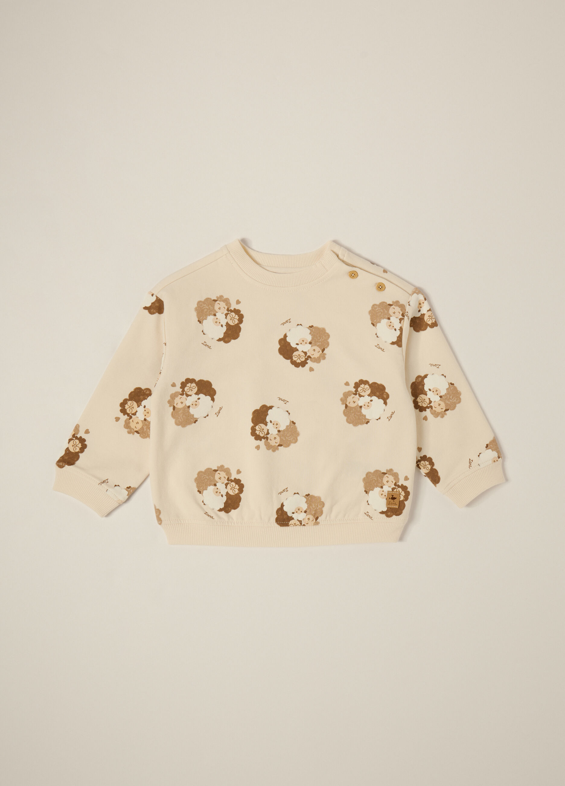 Beige Crewneck Sweatshirt for Baby