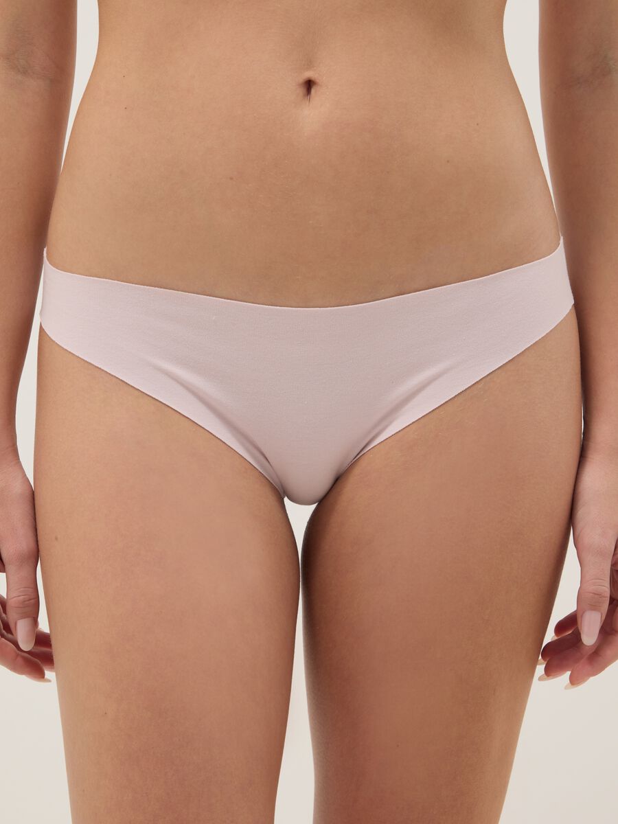 Pink cotton stretch Brazilian knickers, regular fit_1