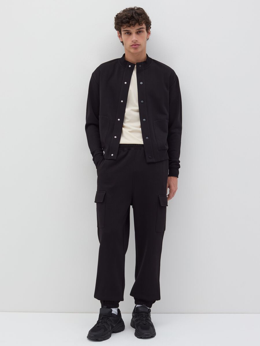 Fleece bomber jacket with buttons_1