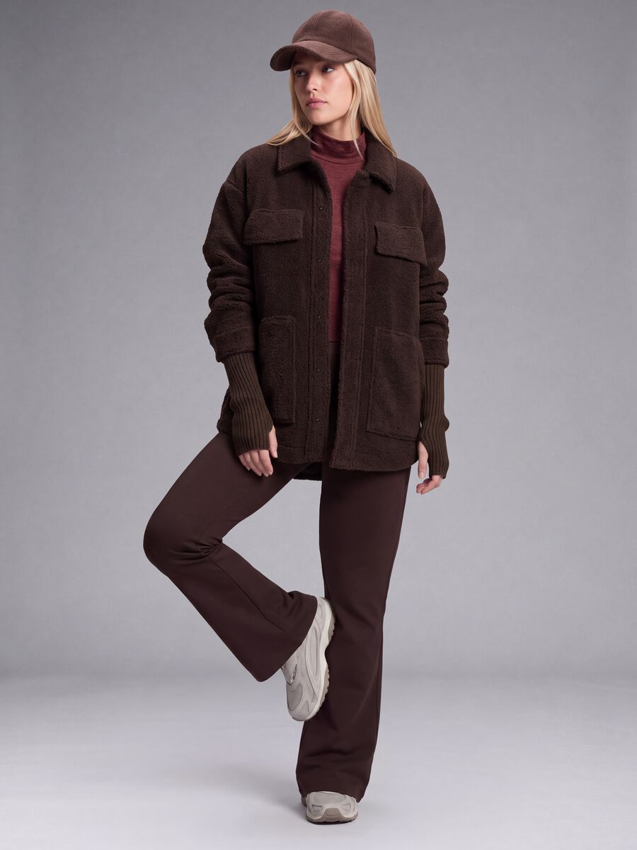 Brown sherpa shacket with buttons, relaxed fit &ndash; ALTAVIA STUDIO_0