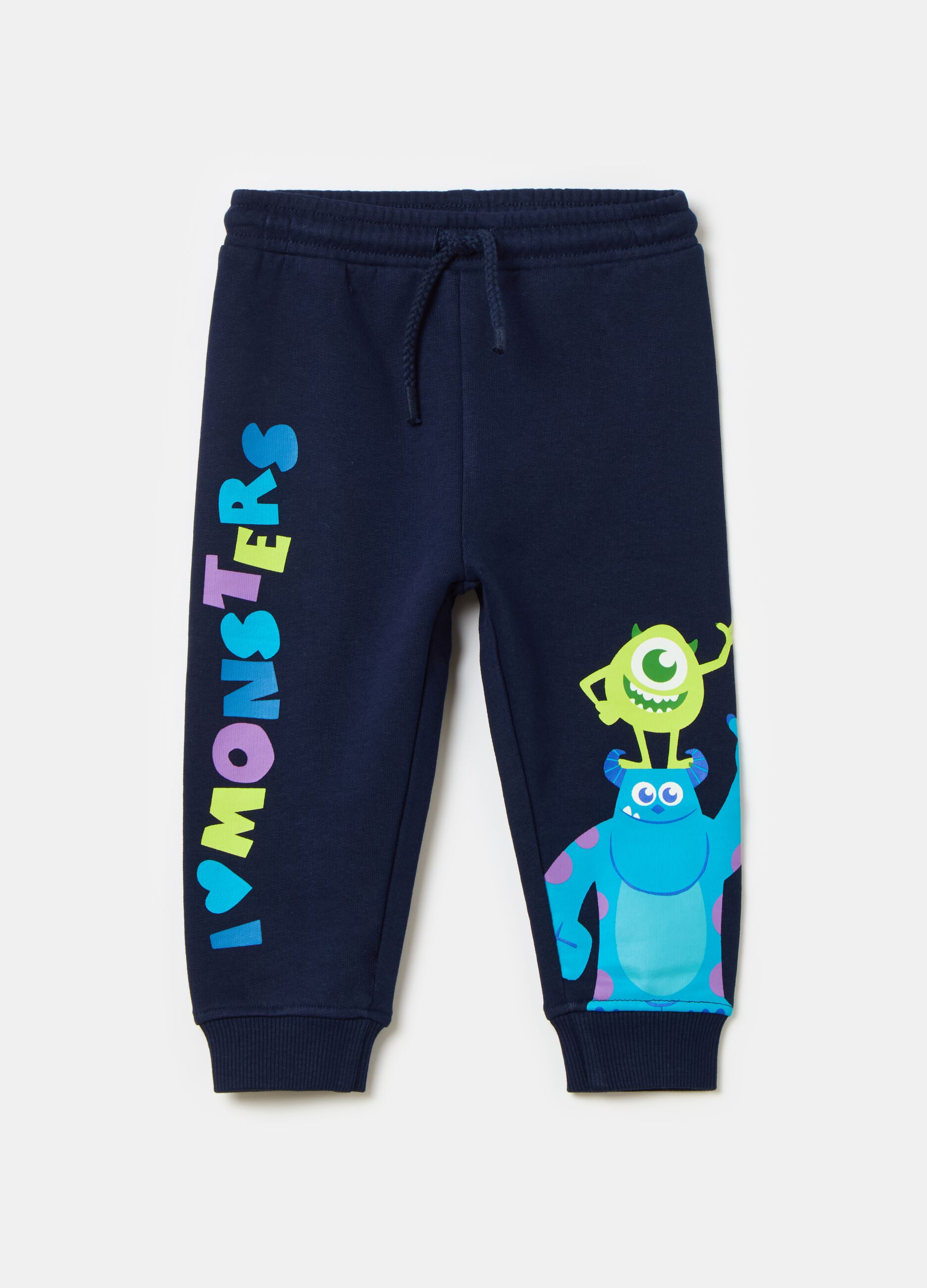 Fleece joggers with Monsters & Co. print