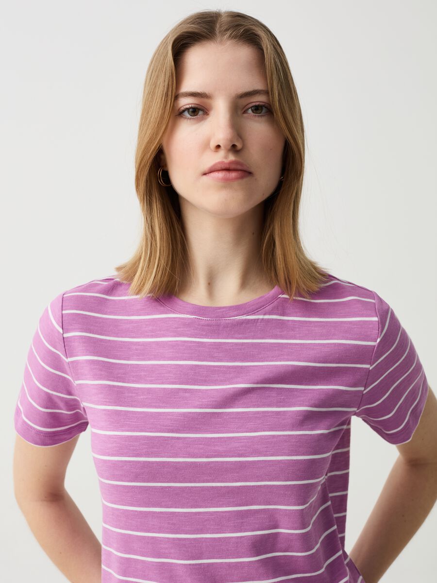 Essential striped mélange cotton T-shirt_2