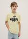 Boy's yellow pure cotton regular fit T-shirt with lettering_0