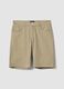 Beige stretch cotton Bermuda shorts_4