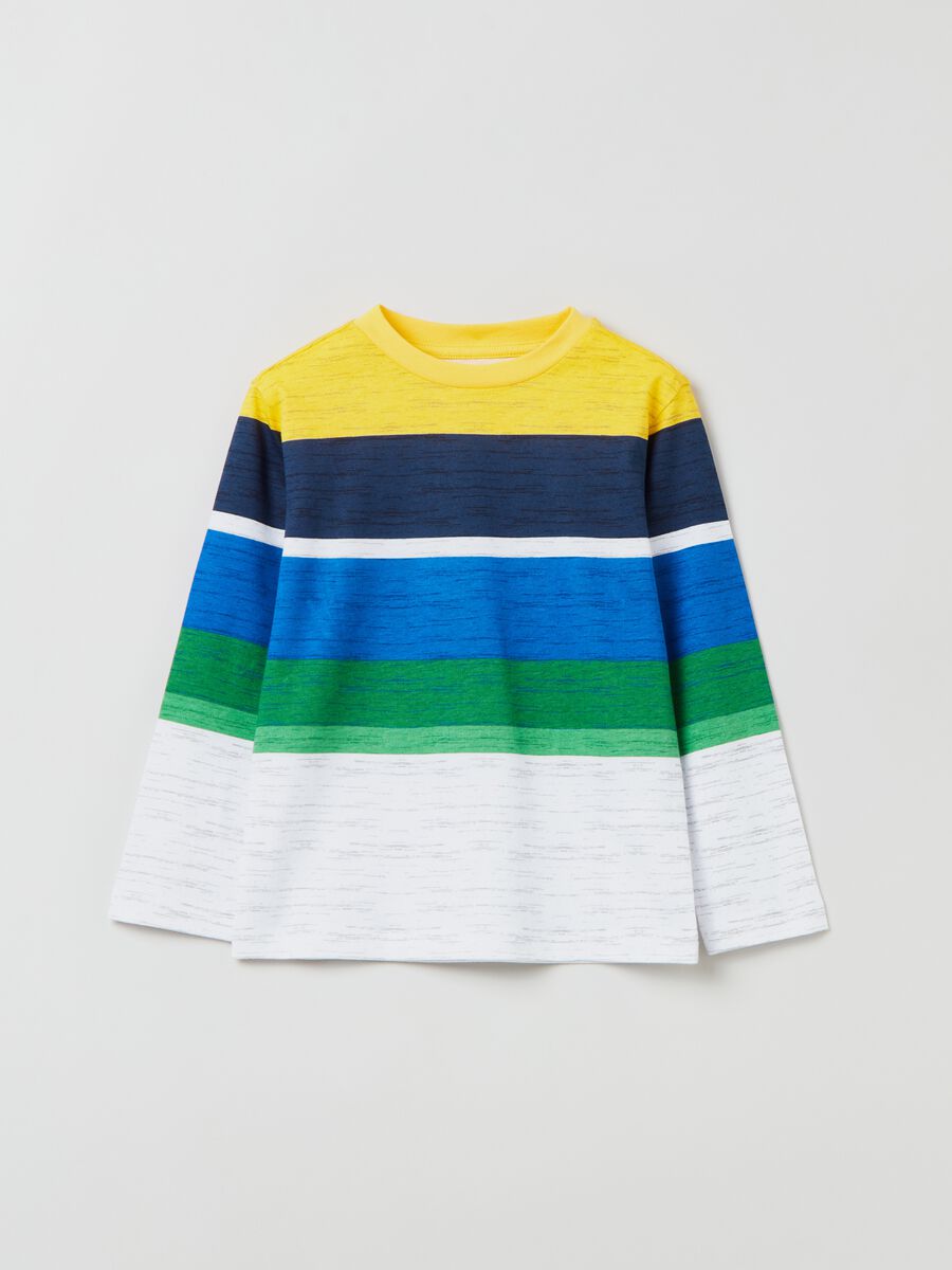 T-shirt with long sleeves and colourblock print_0