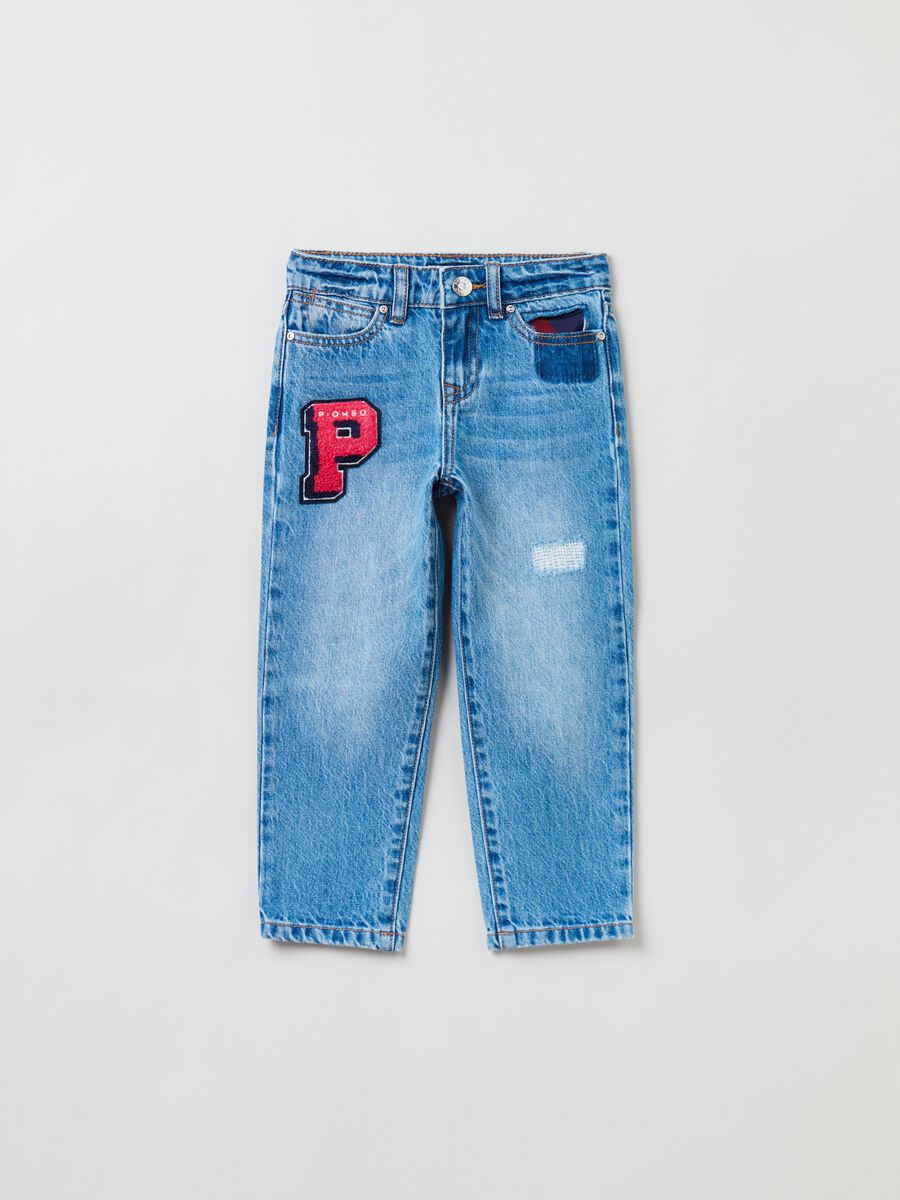 Five-pocket jeans with patch_3