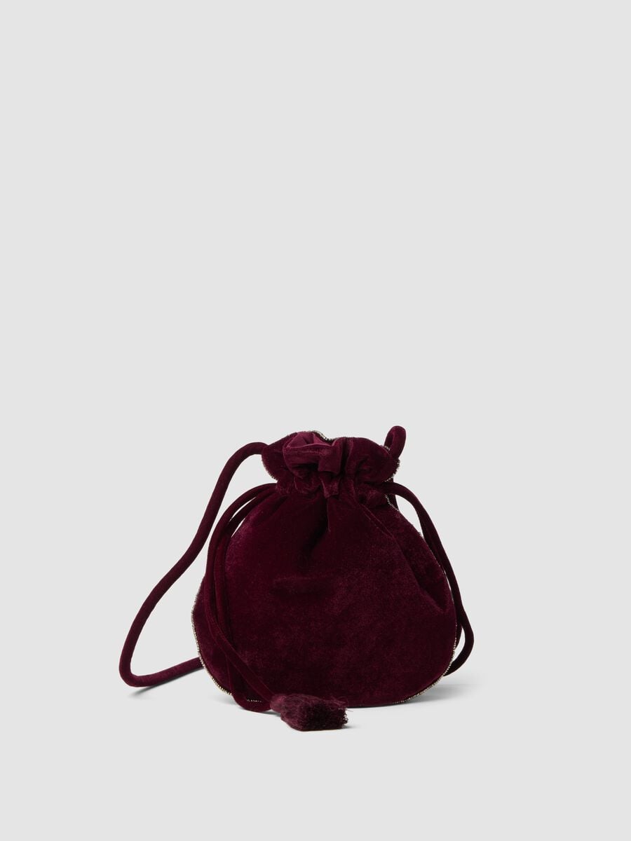 Red bucket bag with beaded embroidery_1