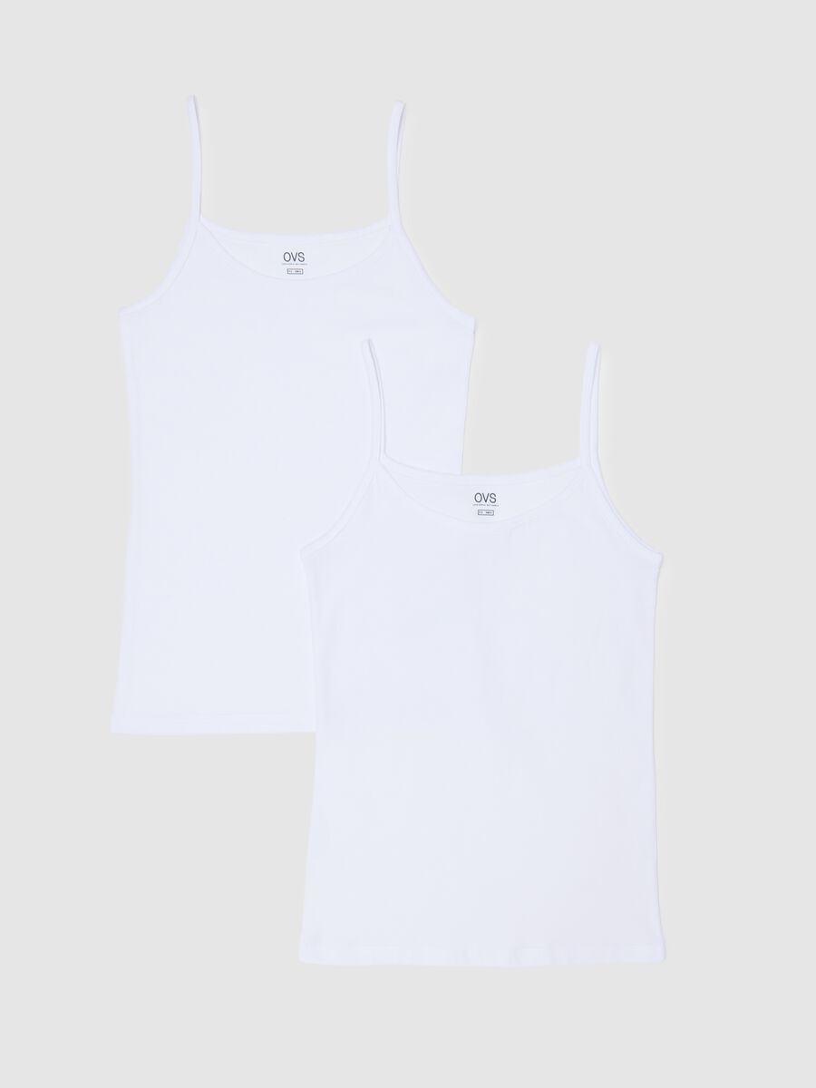 Twin-pack of white stretch cotton vests regular fit_4
