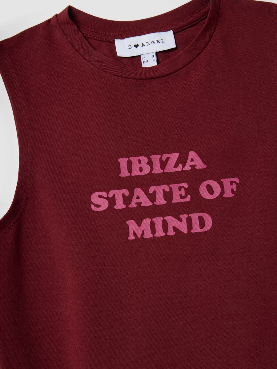 Rotes Regular-Fit Tanktop aus Stretch-Baumwolle mit Statement-Print_5