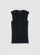 Black regular fit pure cotton tank top with wide shoulder strap_0