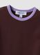 Brown fitted stretch-cotton T-shirt with contrast trims_5