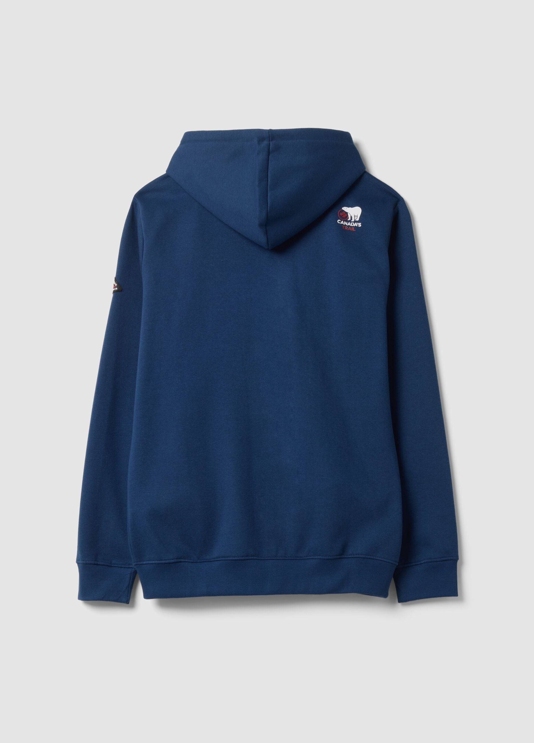 Sudadera azul con capucha en mezcla de algod&oacute;n