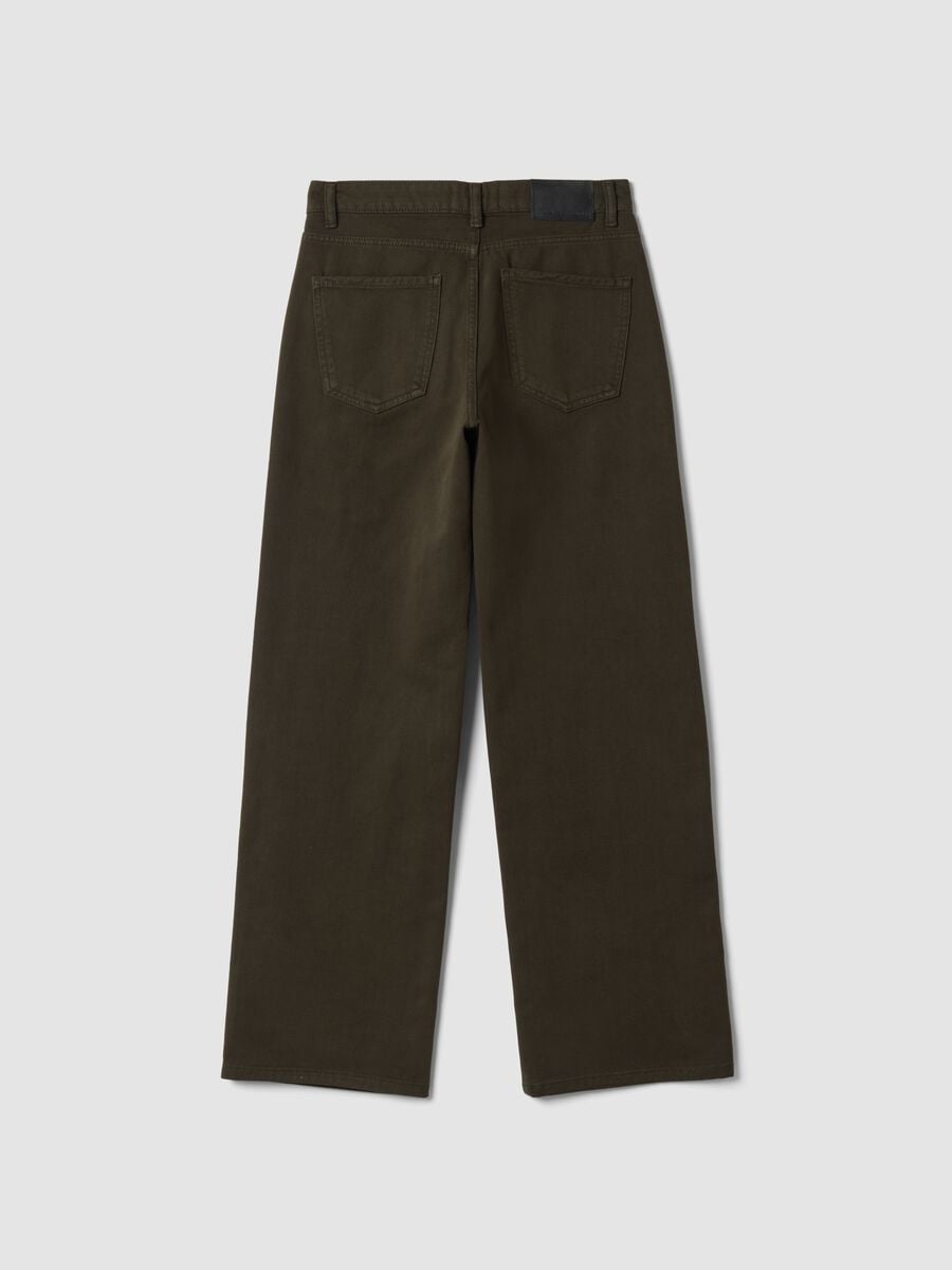 Braune Wide-Leg-Jeans aus reiner Baumwolle_2