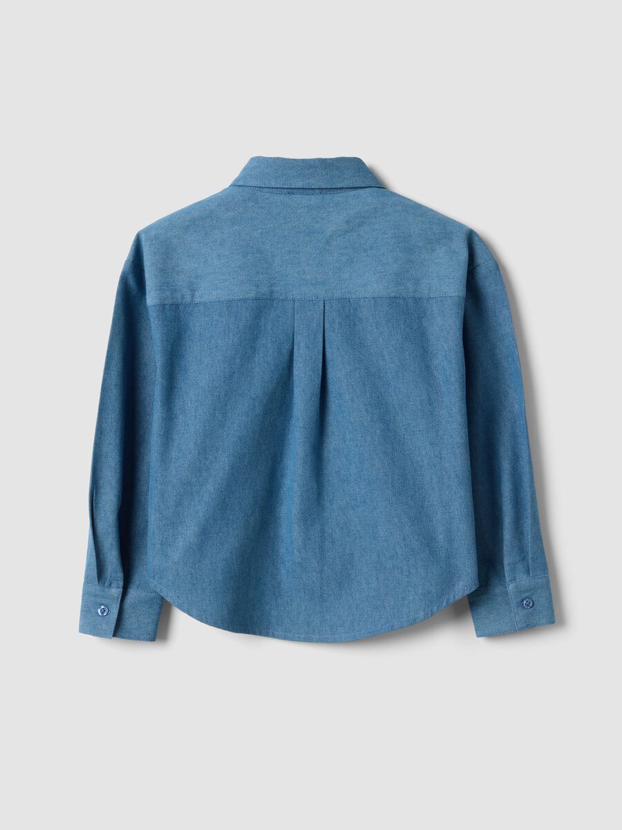 Light blue embroidered organic cotton denim shirt_2