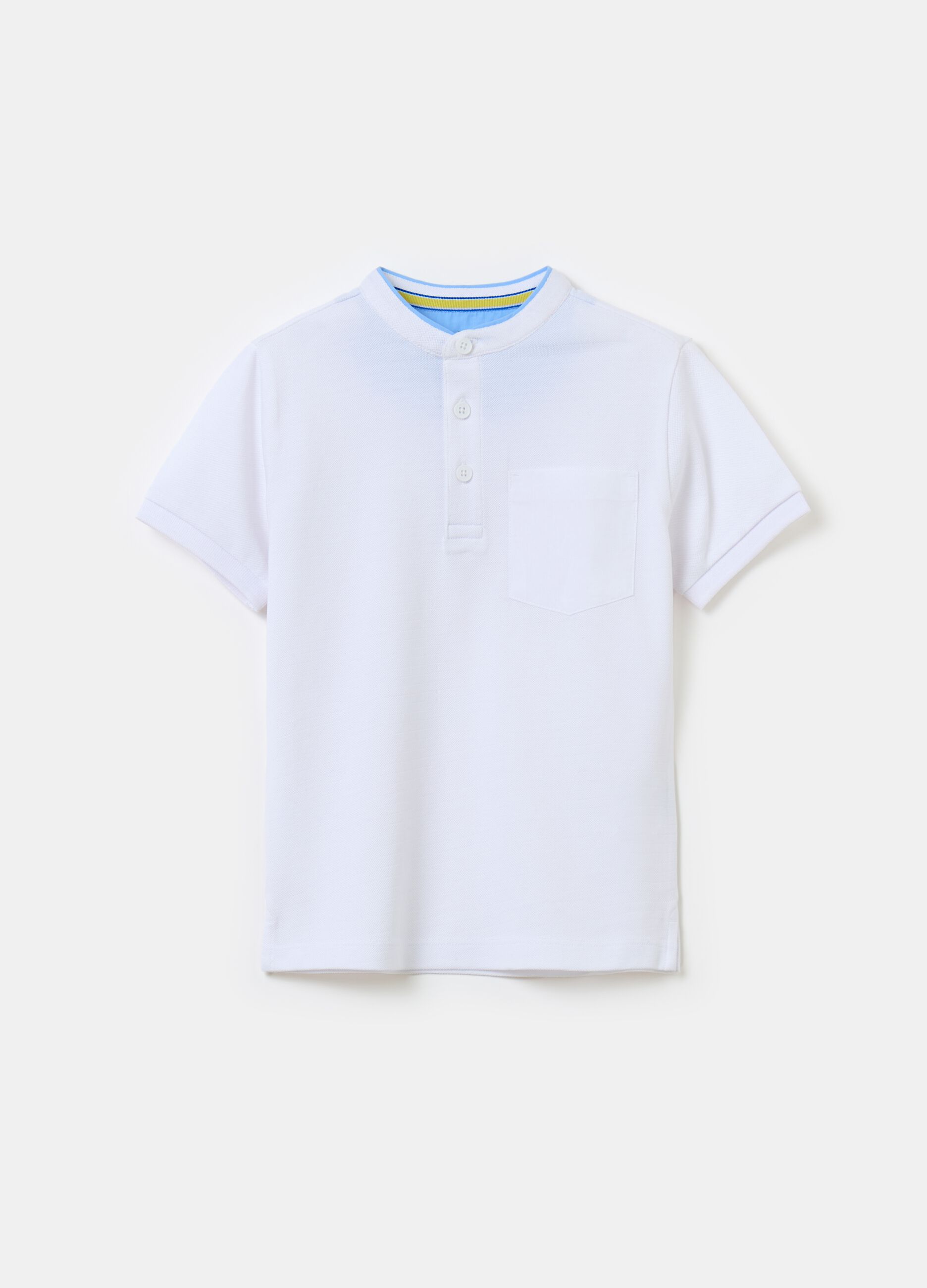 Camiseta de algodón texturado con bolsillo