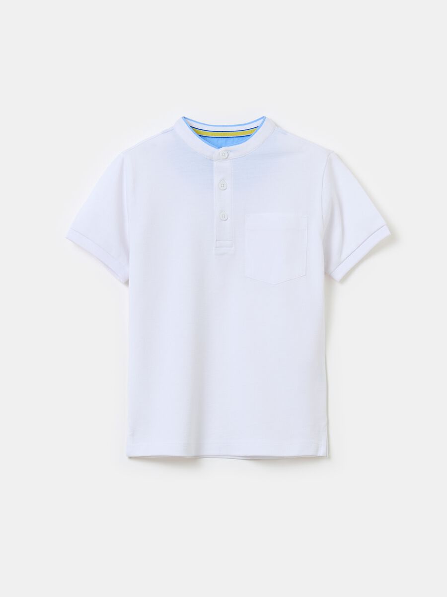 Textured cotton T-shirt with pocket_0