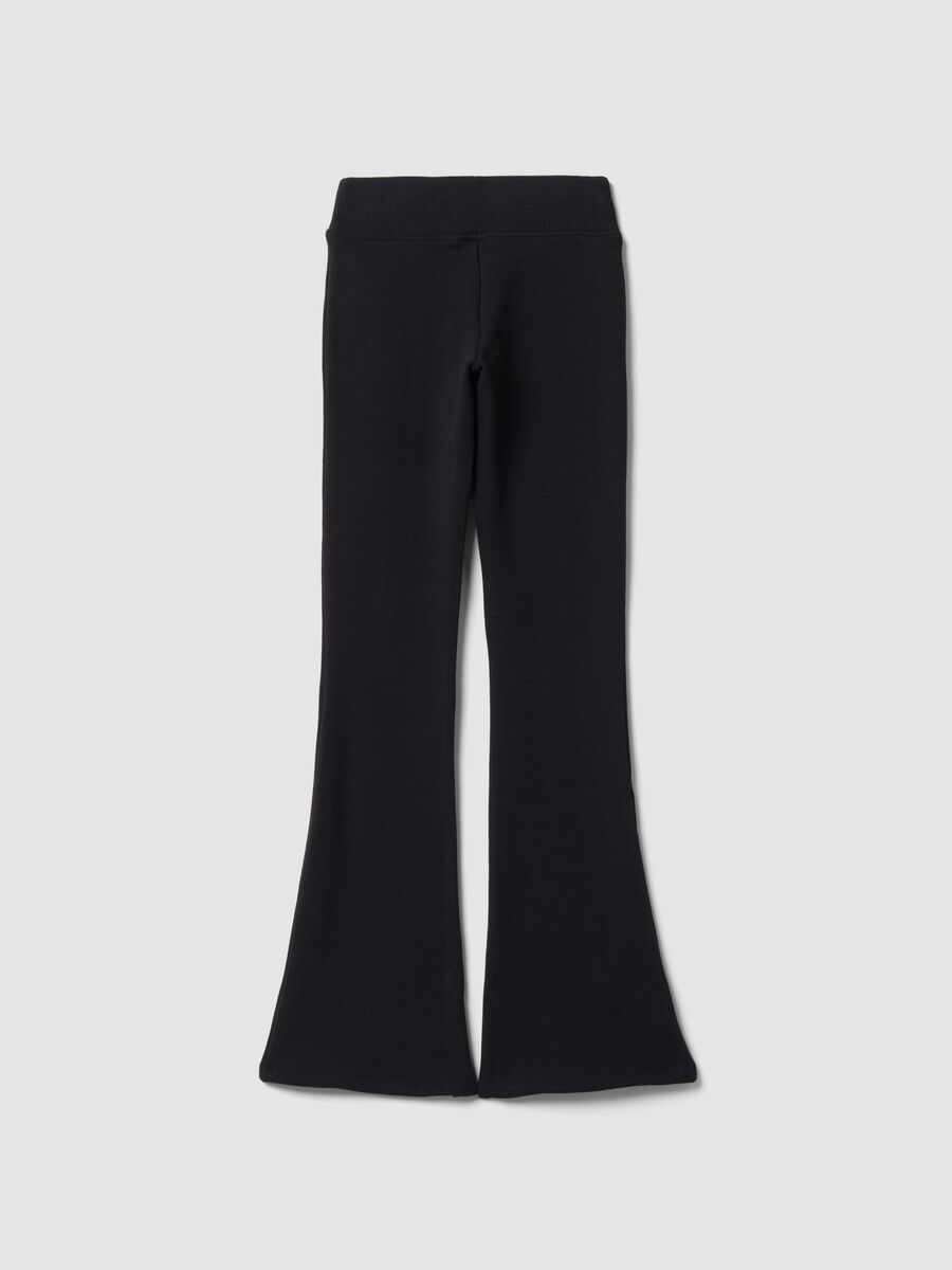 Black flared trousers in stretch cotton_2