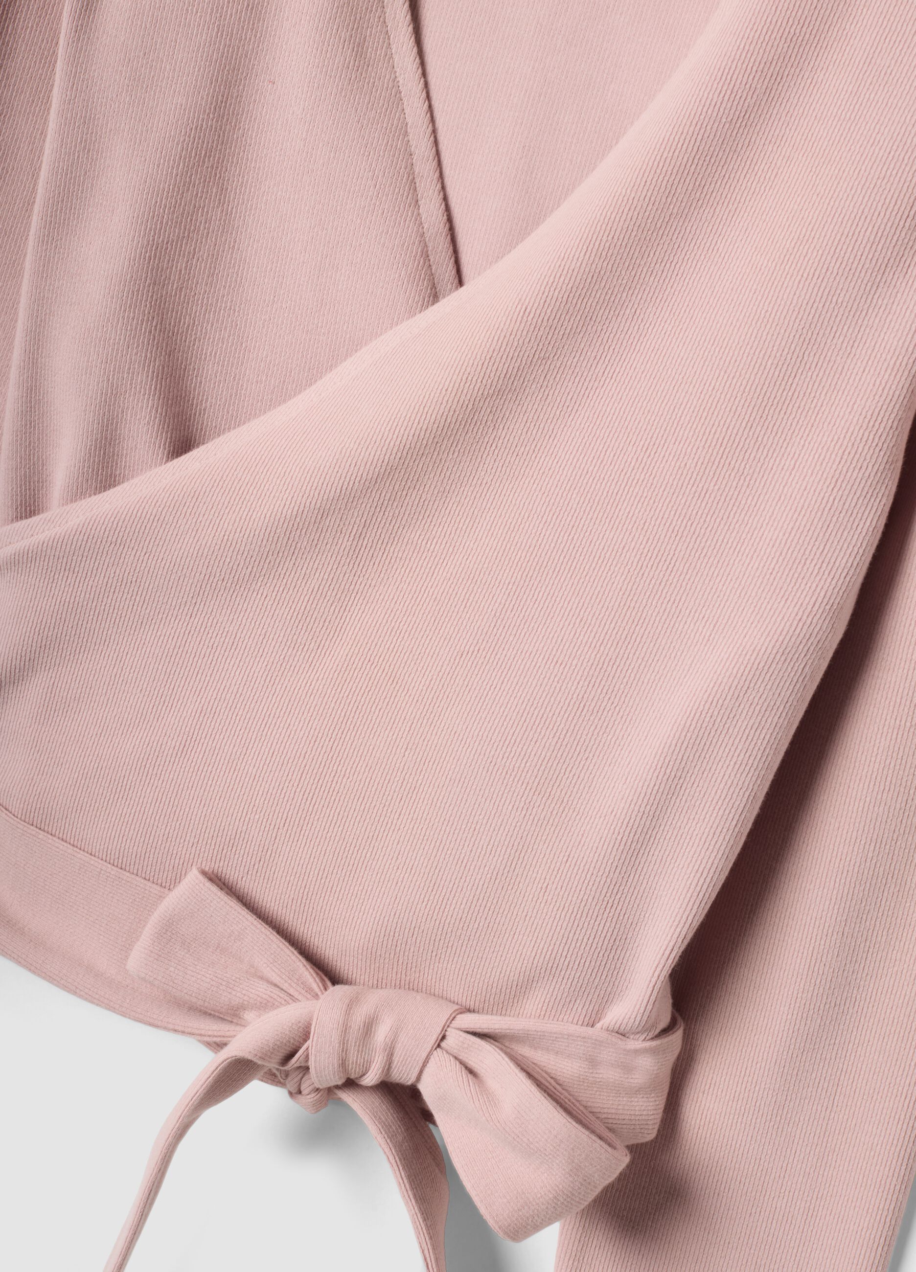 Pink stretch-cotton cardigan with deep V-neck