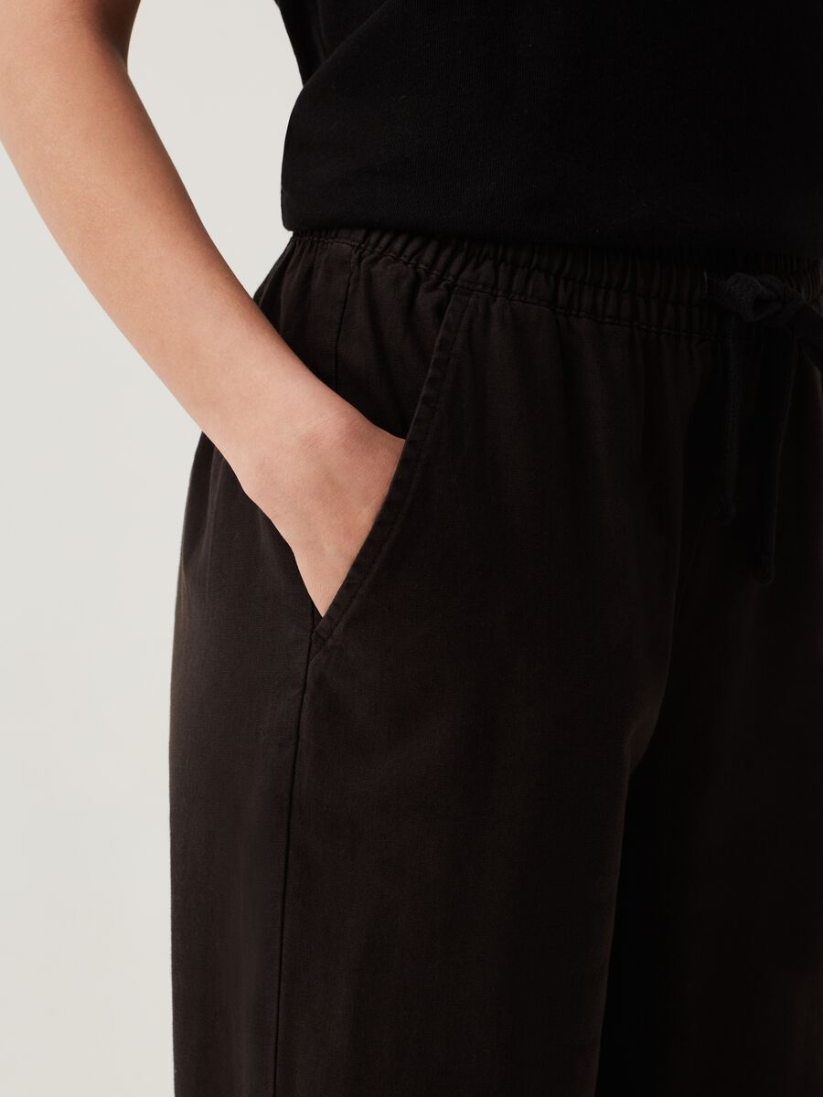 LESS IS BETTER straight-fit trousers in linen and cotton_3