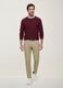 Burgundy viscose-blend crew-neck jumper, regular fit_0