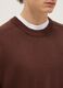 Brown pure cotton crew neck jumper regular fit_3