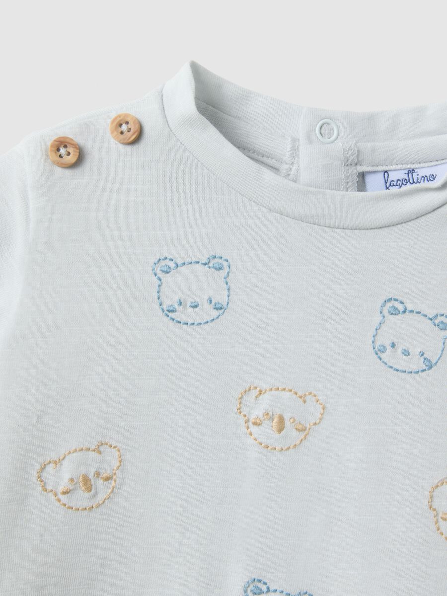 Multicolour pure cotton baby romper with embroidery_3