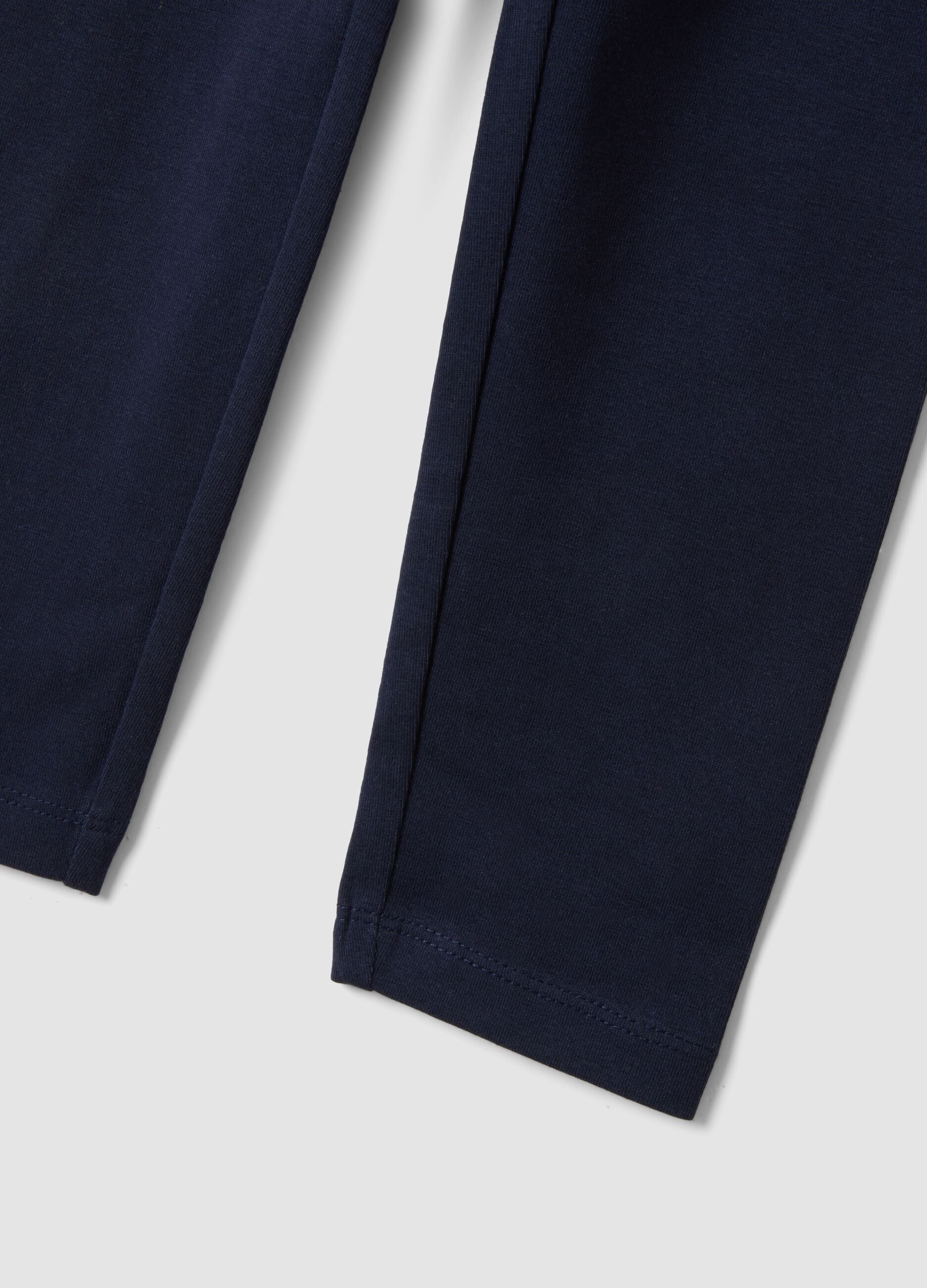 Leggings skinny azuis em algod&atilde;o org&acirc;nico el&aacute;stico para menina