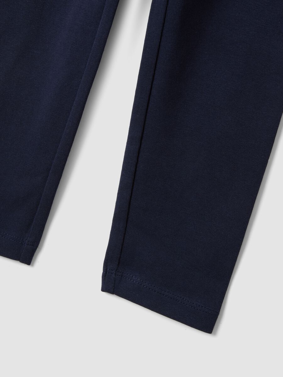 Leggings skinny azuis em algod&atilde;o org&acirc;nico el&aacute;stico para menina_2