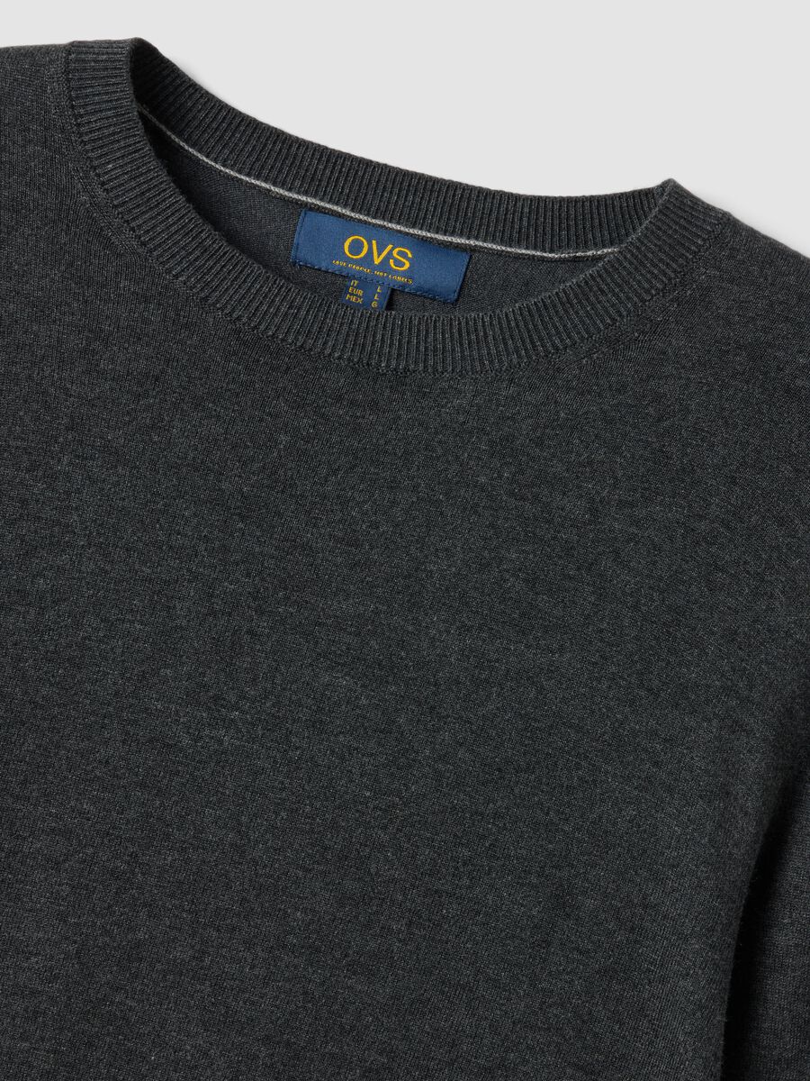 Grey crew-neck viscose-blend jumper, regular fit_6