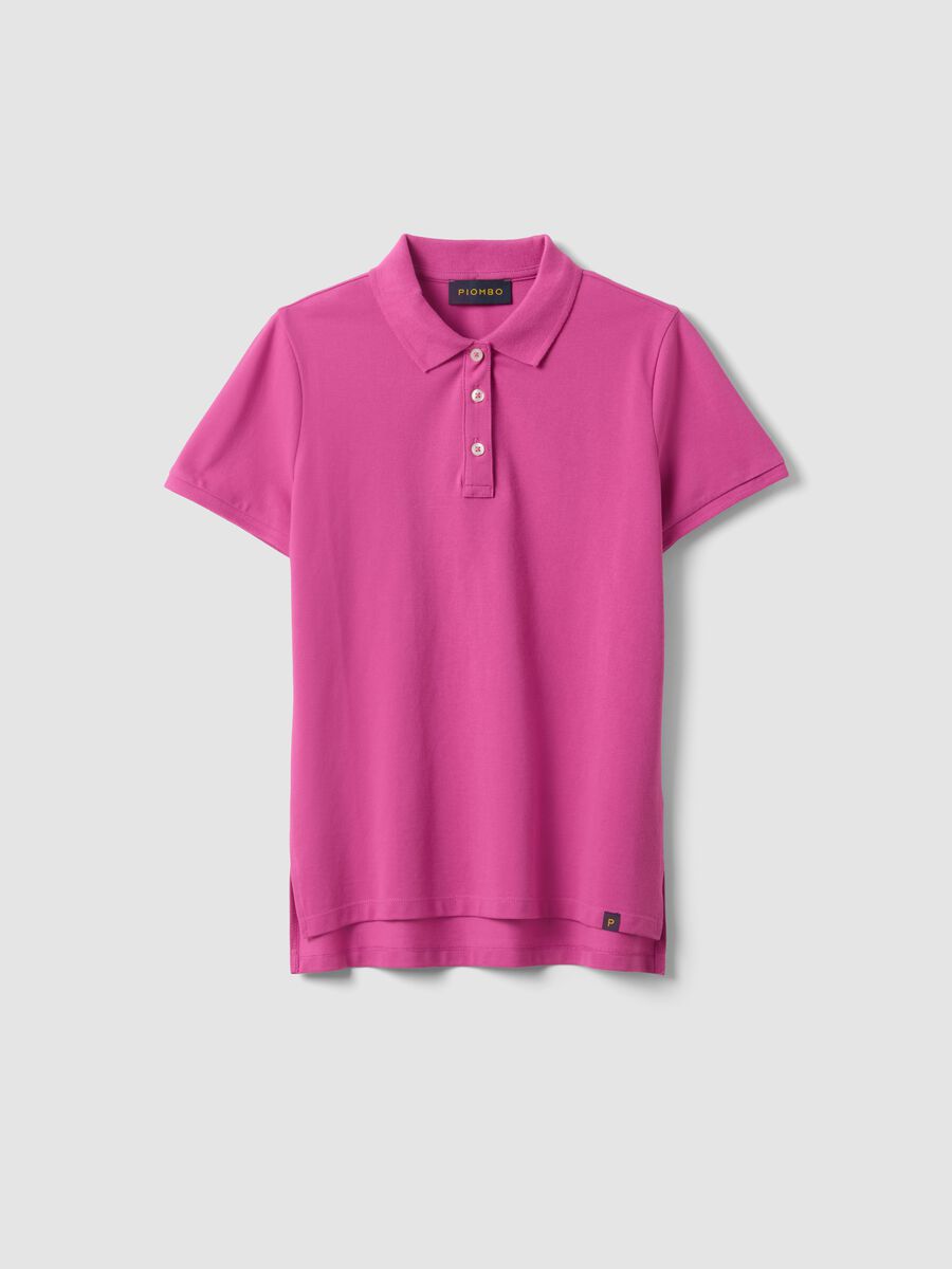 Pink short-sleeve pure cotton polo shirt, regular fit_4