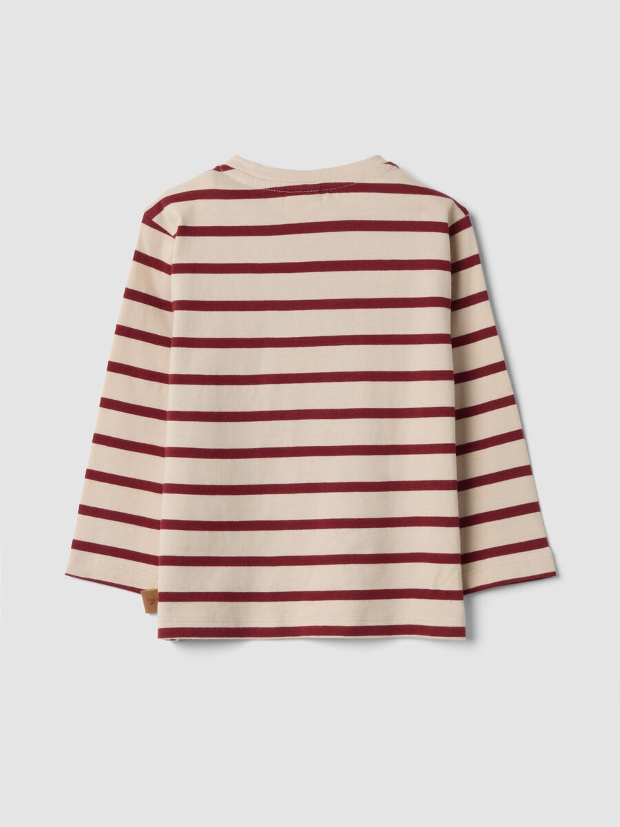 Camiseta beige de rayas en puro algod&oacute;n org&aacute;nico con estampado de Winnie the Pooh_1