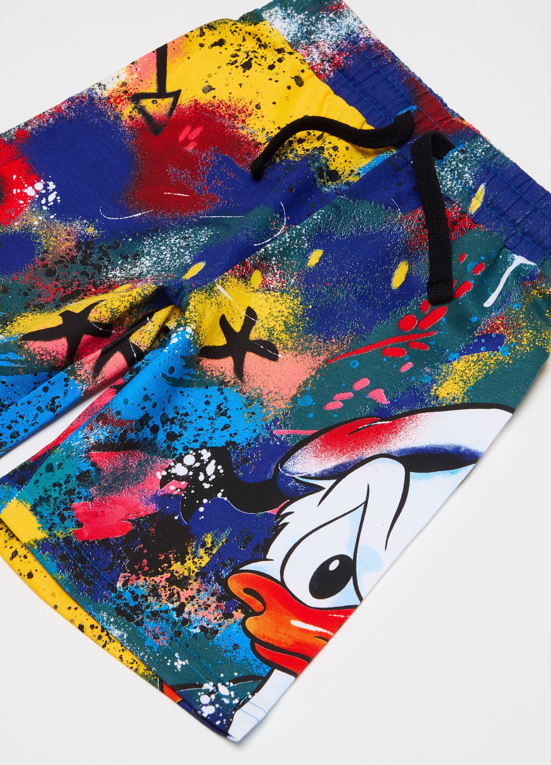 Fleece Bermuda shorts with Donald Duck 90 print
