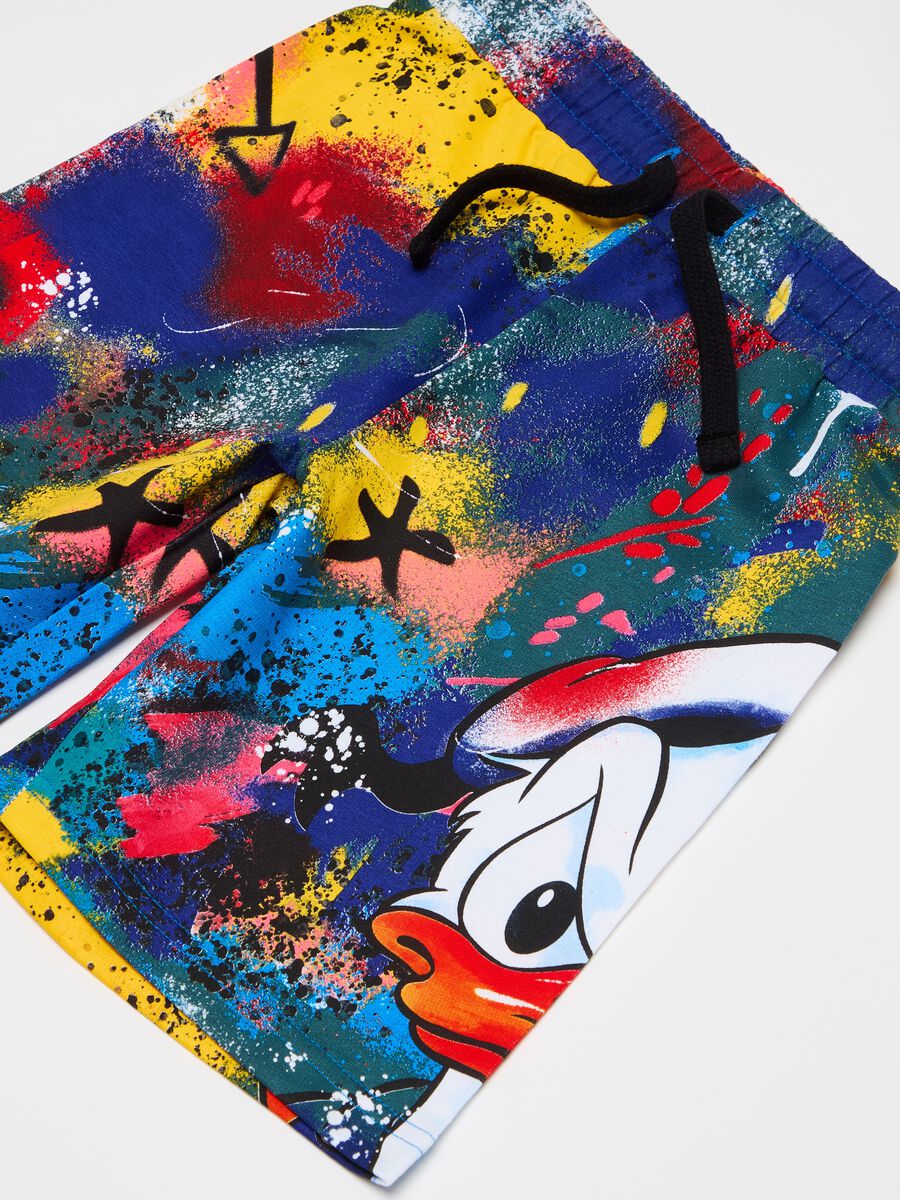 Fleece Bermuda shorts with Donald Duck 90 print_2