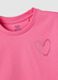 T-shirt rosa boxy fit para menina em algod&atilde;o puro com cora&ccedil;&atilde;o_2