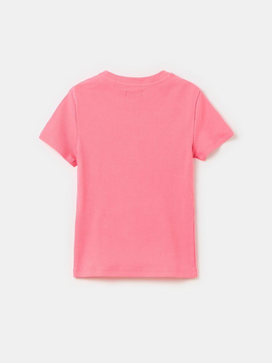 Solid colour ribbed T-shirt_1