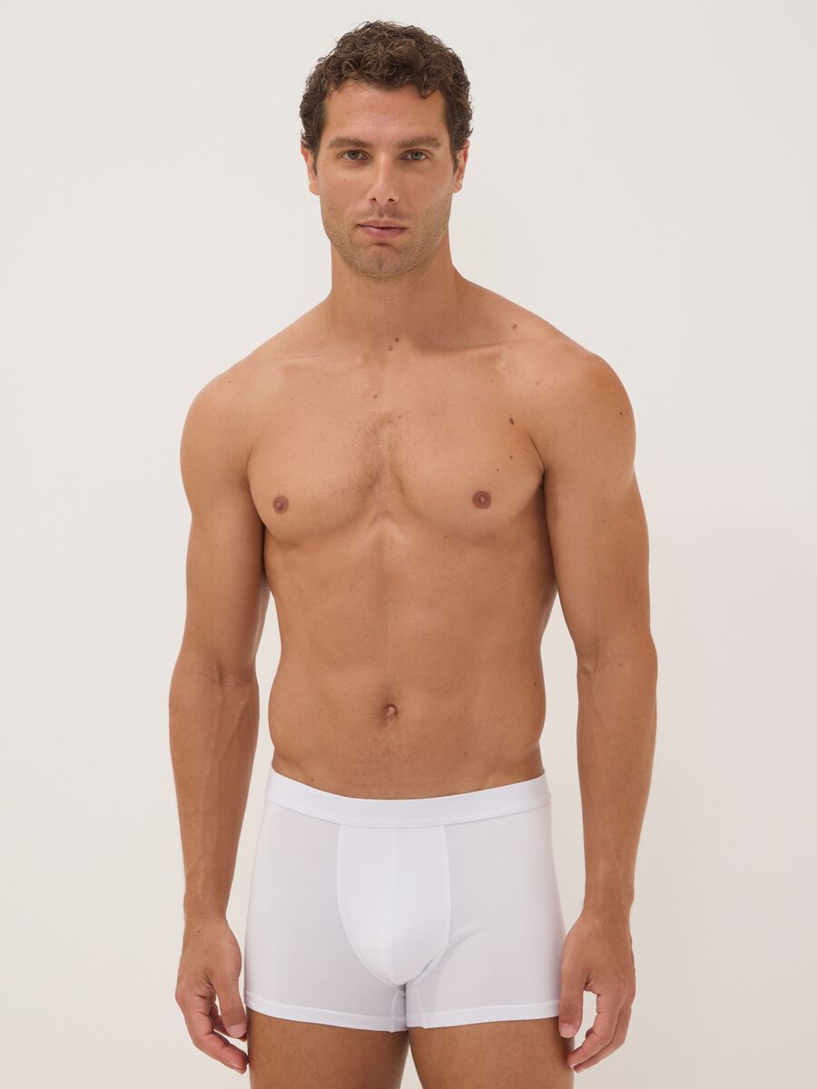 5er-Pack wei&szlig;e Boxershorts aus elastischer Bio-Baumwolle_0