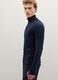 Blue and black high-collar sweatshirt, regular fit with half zip_3