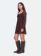 Braunes Kleid aus Stretchmaterial mit tiefem V-Ausschnitt, Regular Fit_0