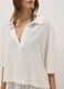 Short white pure cotton kaftan with V-neck_2