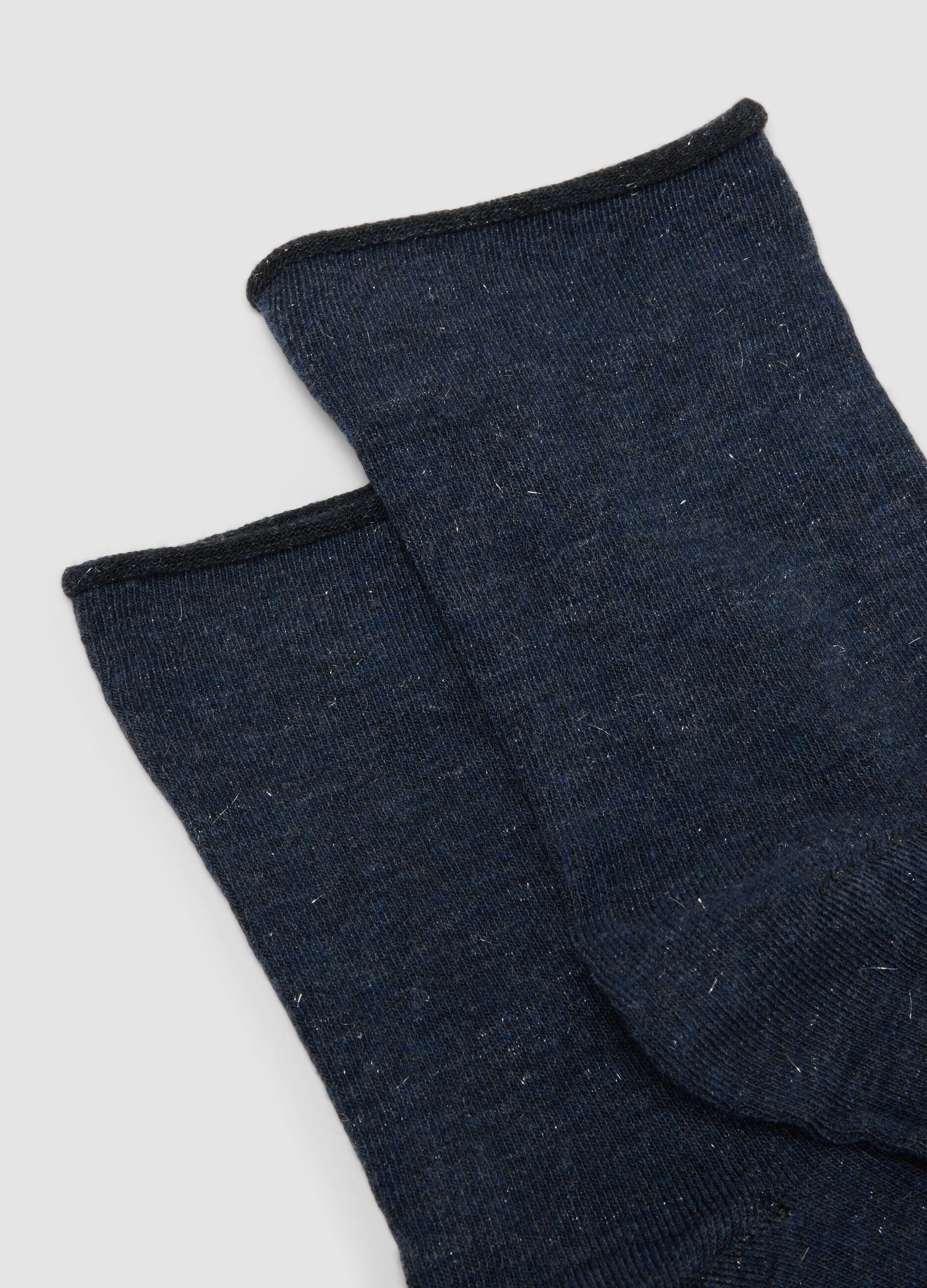 Calzini blu melange in viscosa elasticizzata