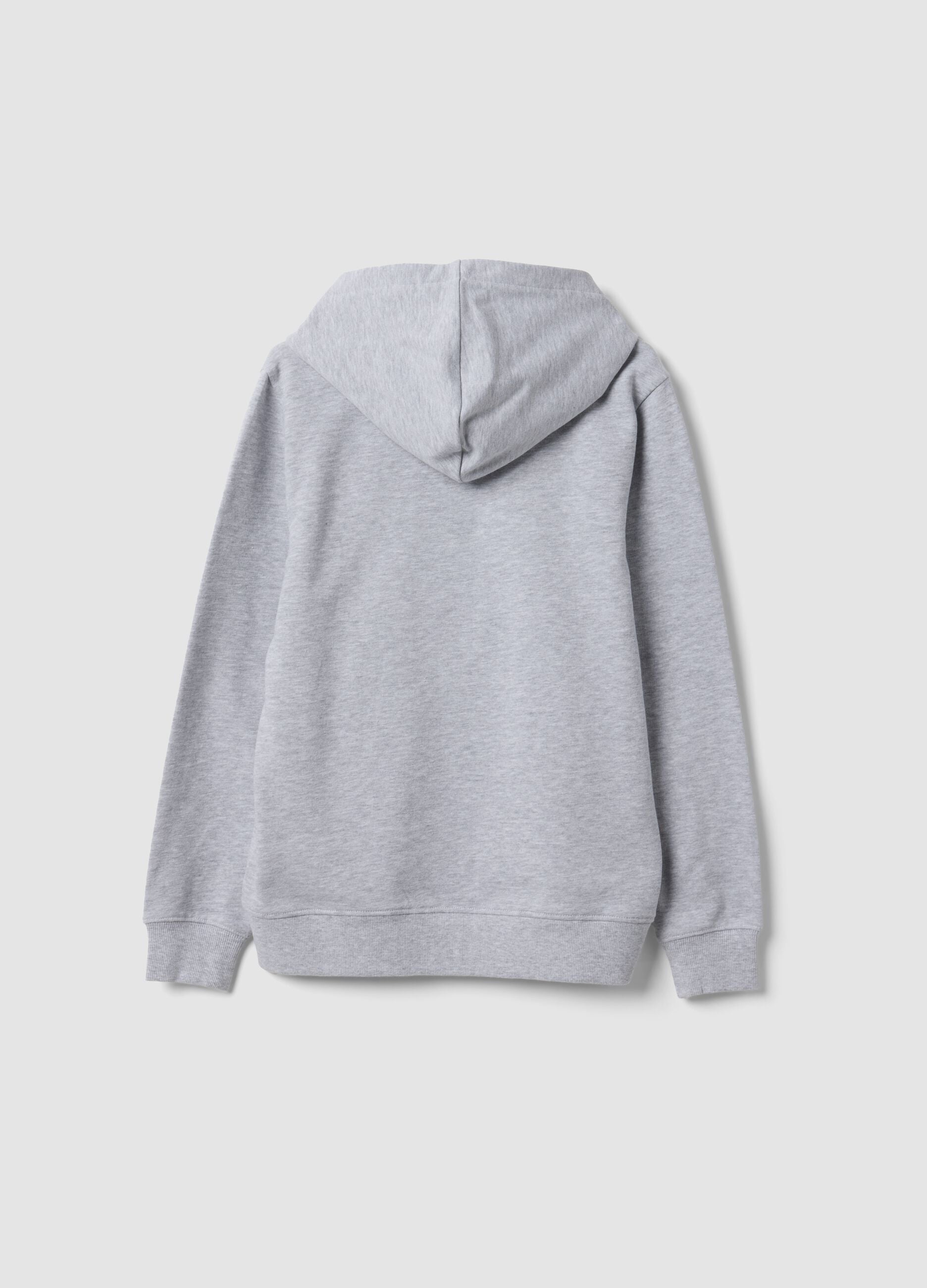 Grey hoodie in 100% organic cotton, regular fit, for boys