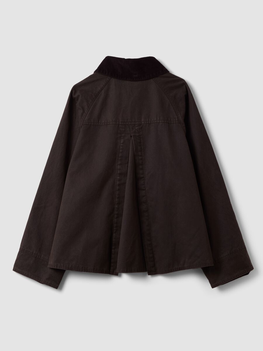 Brown cotton-blend parka with velvet collar_2